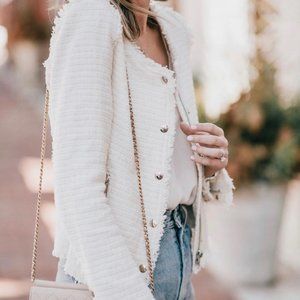 NWT White Tweed Jacket